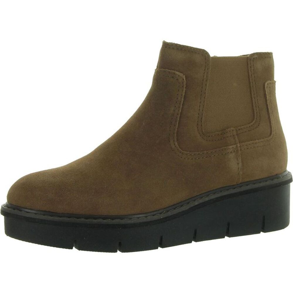 Clarks Womens AIRABELL STYLE Tan Wedge Pull On Ankle Boots Shoes New